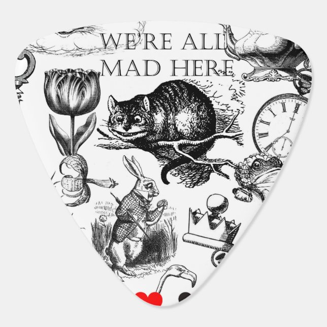 Cheshire Cat classic alice in wonderland mad Guitar Pick (Back)