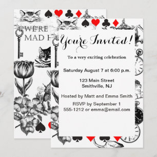 Cheshire Cat classic alice in wonderland mad Invitation