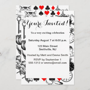 Cheshire Cat classic alice in wonderland mad Invitation
