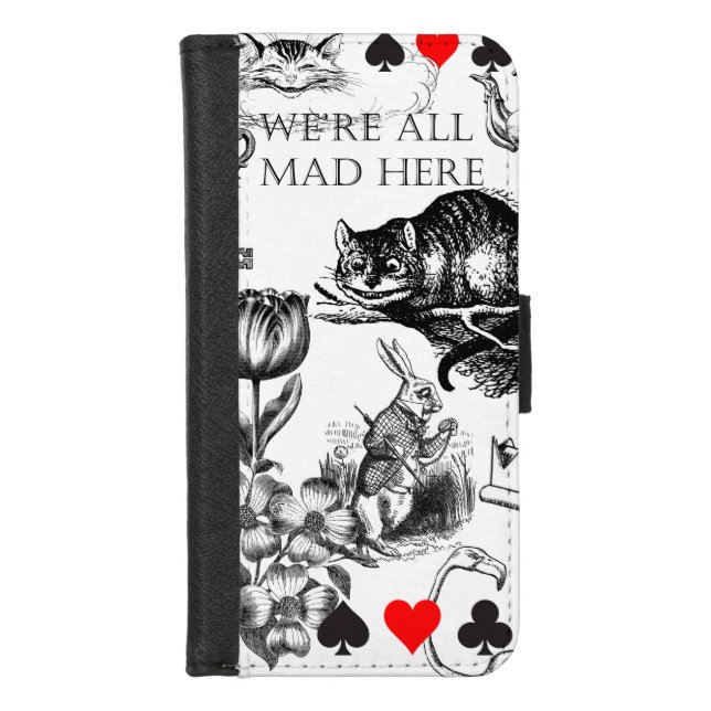 Cheshire Cat classic alice in wonderland mad iPhone Wallet Case (Front)