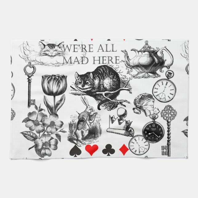 Cheshire Cat classic alice in wonderland mad Kitchen Towel (Horizontal)