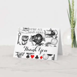 Cheshire Cat classic alice in wonderland mad Letterpress Thank You Card