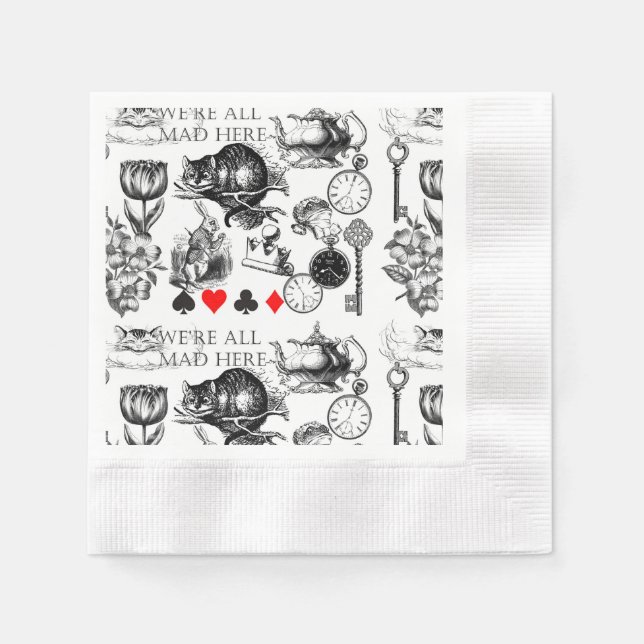 Cheshire Cat classic alice in wonderland mad Napkins (Front)