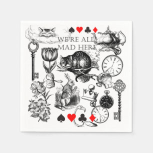 Cheshire Cat classic alice in wonderland mad Napkins