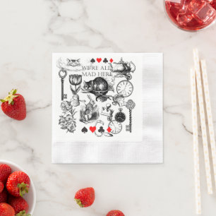 Cheshire Cat classic alice in wonderland mad Napkins