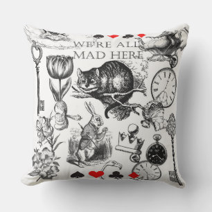 Cheshire Cat classic alice in wonderland mad Outdoor Pillow
