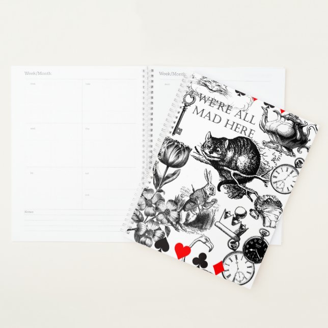 Cheshire Cat classic alice in wonderland mad Planner (Display)