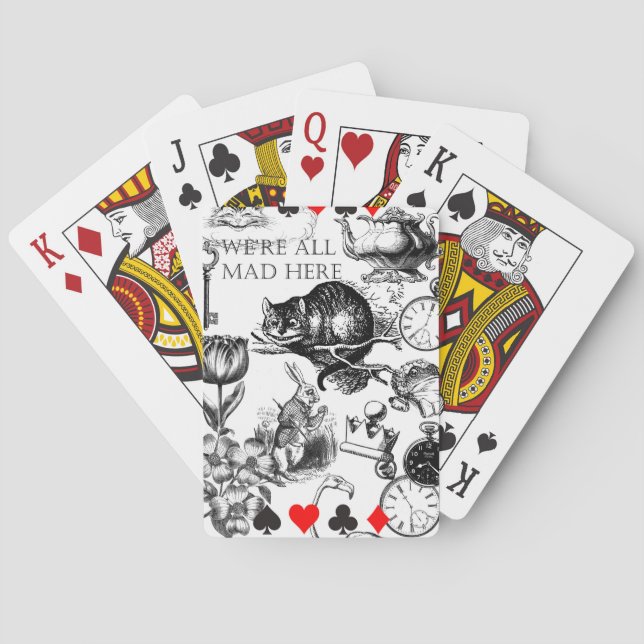 Cheshire Cat classic alice in wonderland mad Poker Cards (Back)