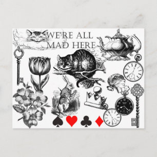 Cheshire Cat classic alice in wonderland mad Postcard