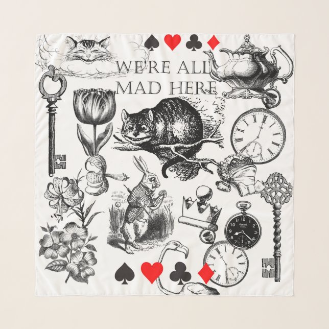 Cheshire Cat classic alice in wonderland mad Scarf (Front)