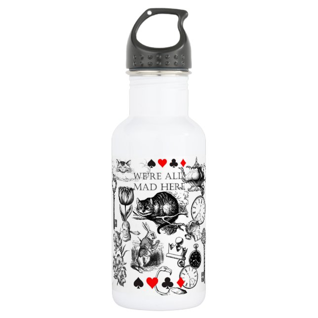 Cheshire Cat classic alice in wonderland mad Stainless Steel Water Bottle (Front)