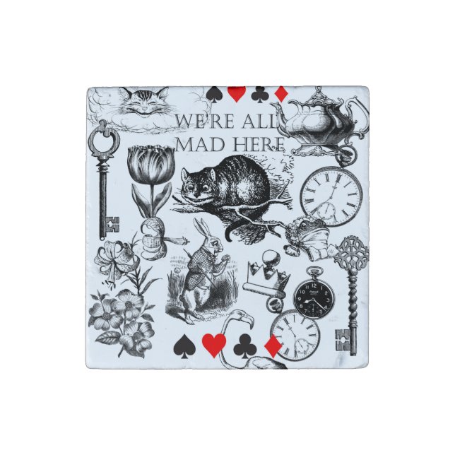 Cheshire Cat classic alice in wonderland mad Stone Magnet (Fourth Magnet)