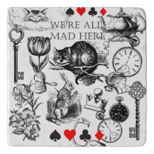 Cheshire Cat classic alice in wonderland mad Trivet
