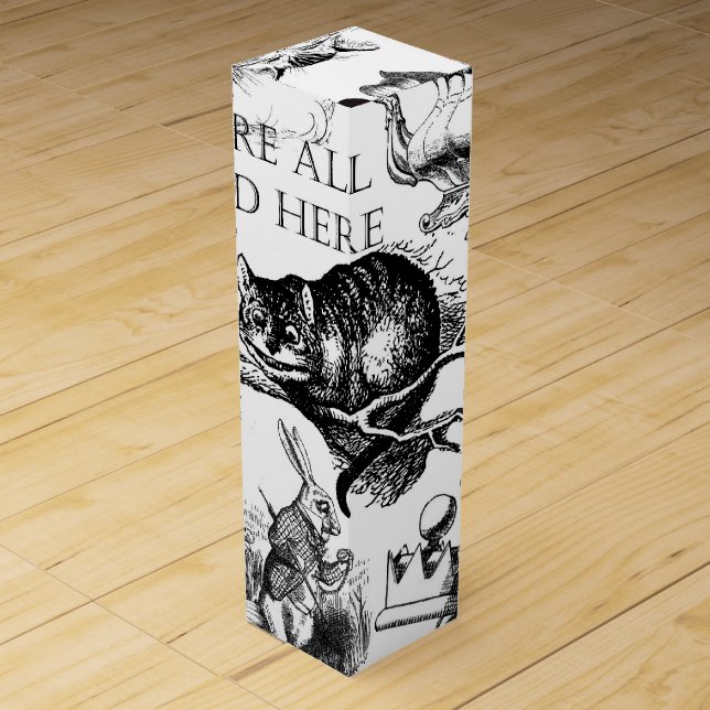 Cheshire Cat classic alice in wonderland mad Wine Box (Front)