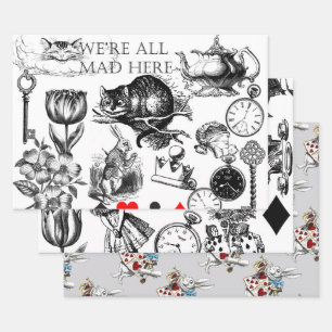 Cheshire Cat classic alice in wonderland mad Wrapping Paper Sheets