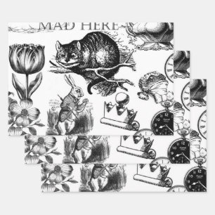 Cheshire Cat classic alice in wonderland mad Wrapping Paper Sheets