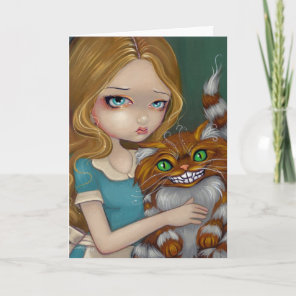 "Cheshire Cat Cuddle" Greeting Card