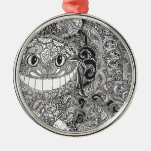 Cheshire Cat Design Metal Ornament