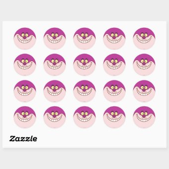 Cheshire Cat Face Classic Round Sticker | Zazzle