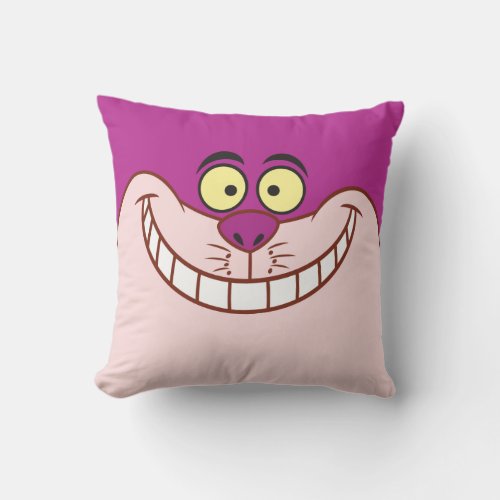 Cheshire Cat Face Throw Pillow