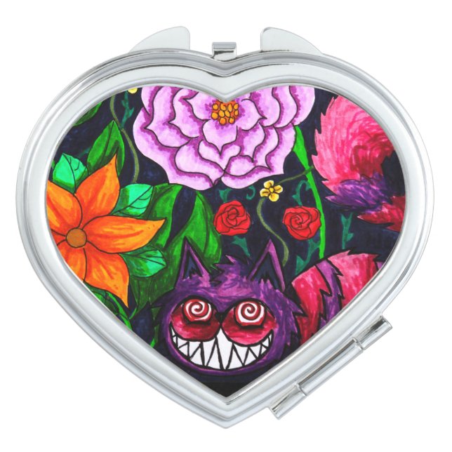 Cheshire Cat Heart Compact Mirror (Front)