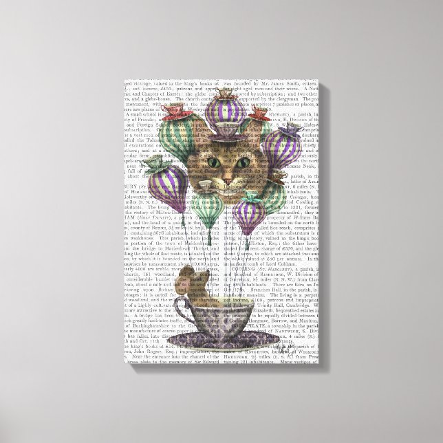 Cheshire Cat Hot Air Balloon Canvas Print (Front)