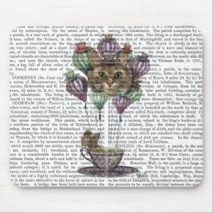 Cheshire Cat Hot Air Balloon Mouse Pad