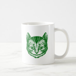Cheshire Cat Inked Green Coffee Mug