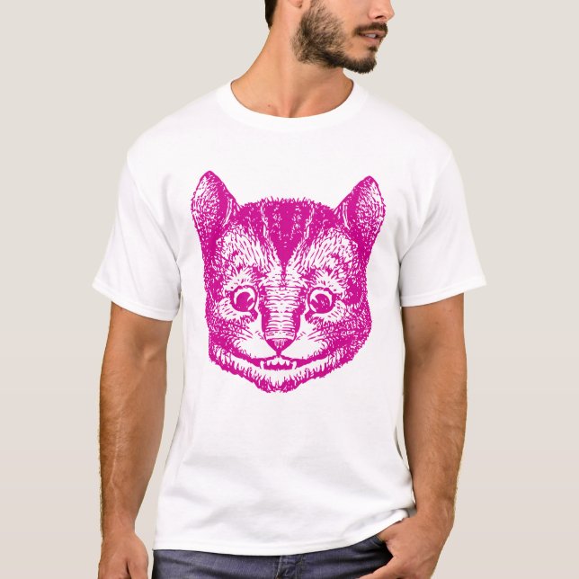 Cheshire Cat Inked Pink T-Shirt (Front)