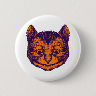 Cheshire Cat Inked Purple Orange Button