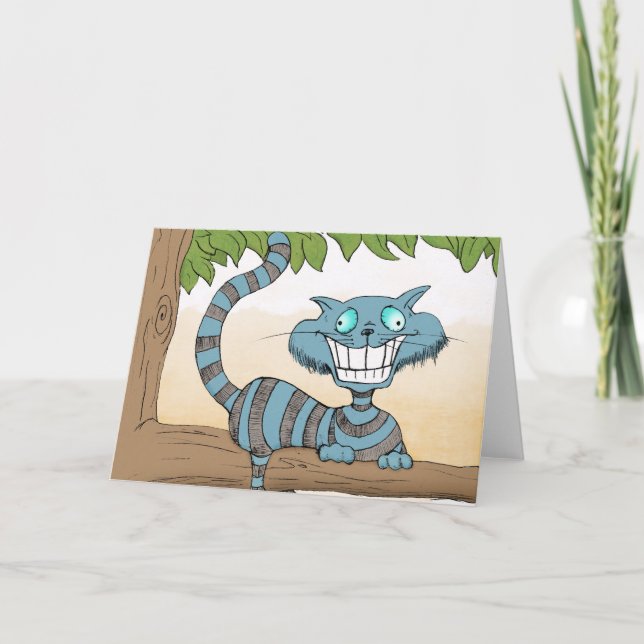 Cheshire Cat Letterpress Thank You Card (Front)