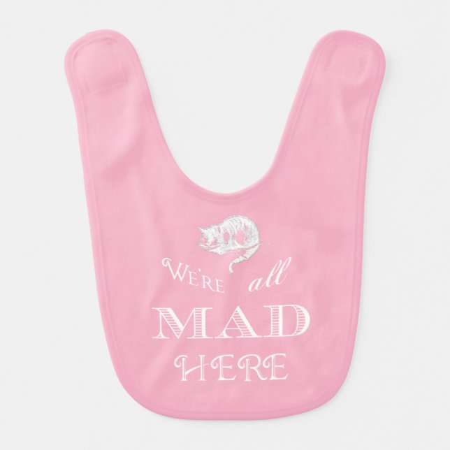 Cheshire Cat Mad Alice Pink Bib (Front)
