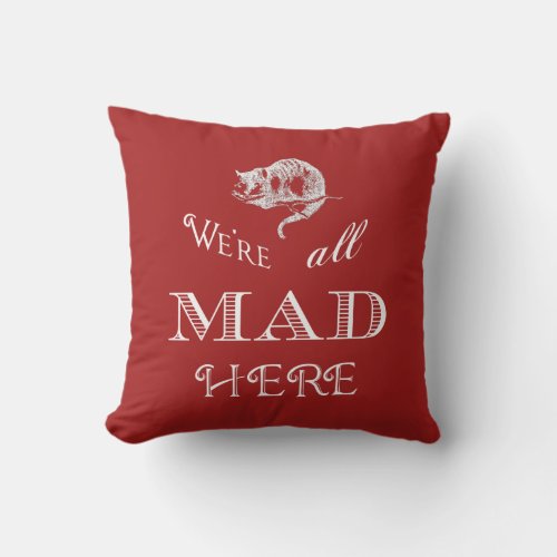 Cheshire Cat Mad Pillow