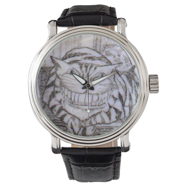 Cheshire Cat Scrimshaw Classic Watch (Front)