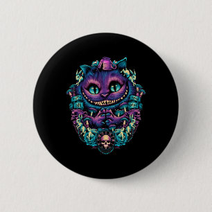 Cheshire Cat Shirt Alice In Wonderland Graphic Button