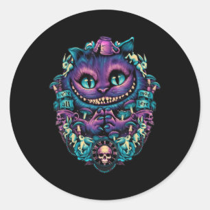 Cheshire Cat Shirt Alice In Wonderland Graphic  Classic Round Sticker