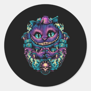 Cheshire Cat Shirt Alice In Wonderland Graphic  Classic Round Sticker