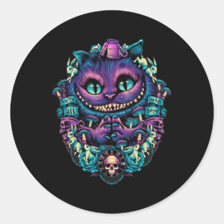 Cheshire Cat Shirt Alice In Wonderland Graphic Classic Round Sticker