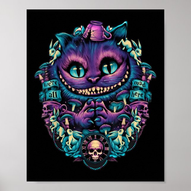 Cheshire Cat Shirt Alice In Wonderland Graphic  Poster (Front)