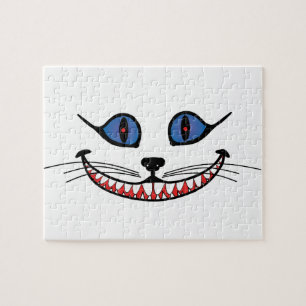 Cheshire Cat Smile BLUE Jigsaw Puzzle
