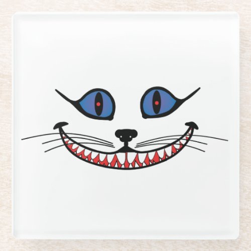 Cheshire Cat Smile  Glass Coaster