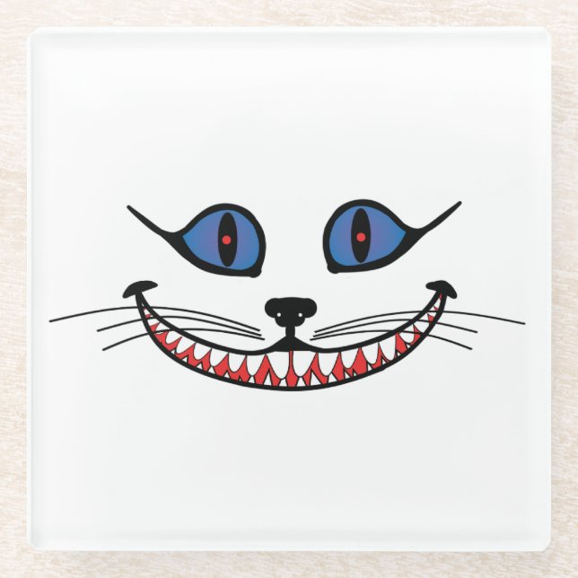 Cheshire Cat Smile  Glass Coaster (Front)