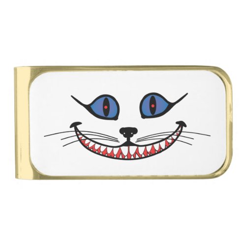 Cheshire Cat Smile  Gold Finish Money Clip