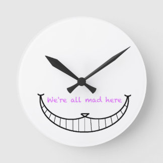 Cheshire Cat Smile Round Clock