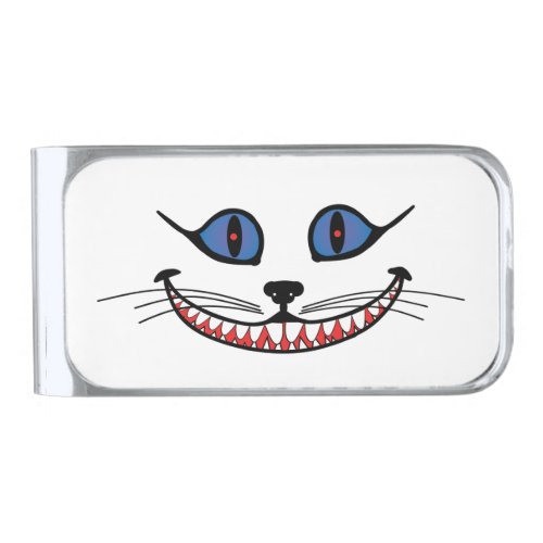 Cheshire Cat Smile  Silver Finish Money Clip