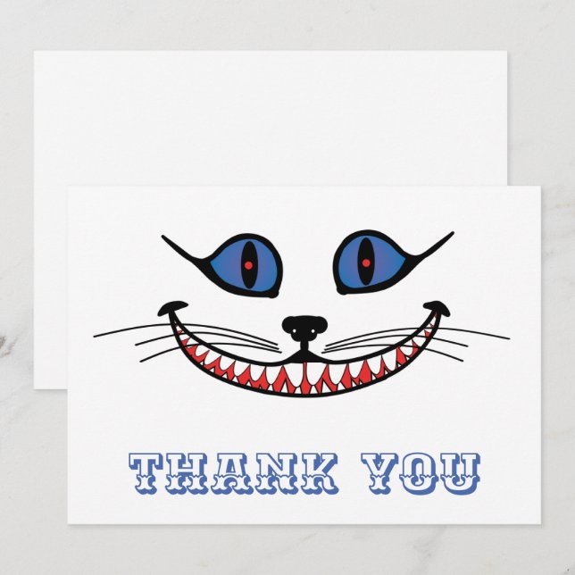 Cheshire Cat Smile  Thank You Card (Front/Back)