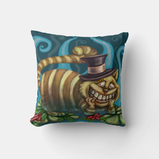 Cheshire Cat Throw Pillow (Front)