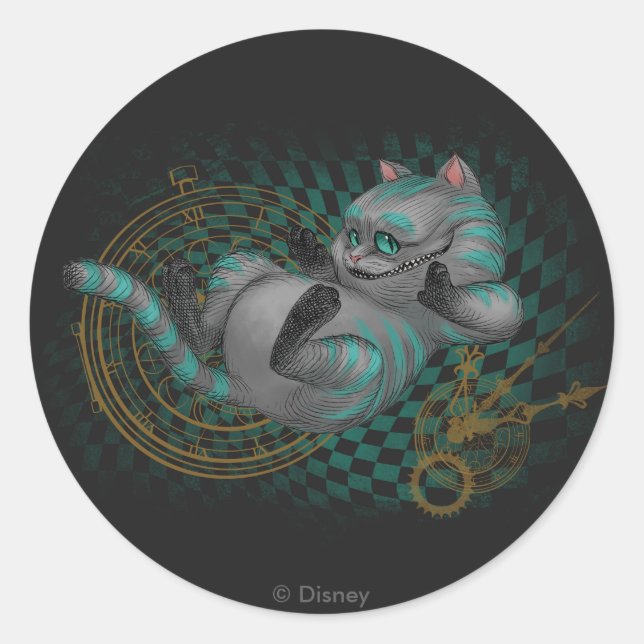 Cheshire Cat | Time's a Wastin' Classic Round Sticker (Front)