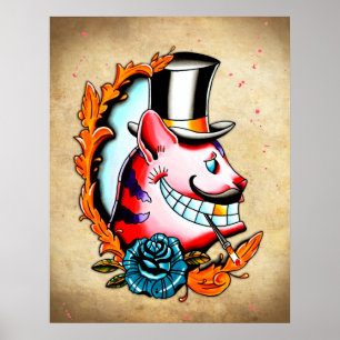 Cheshire Cat Water color Poster