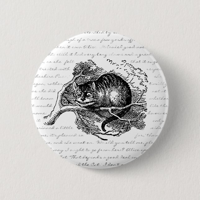 Cheshire Cat - We're all mad here Pinback Button (Front)